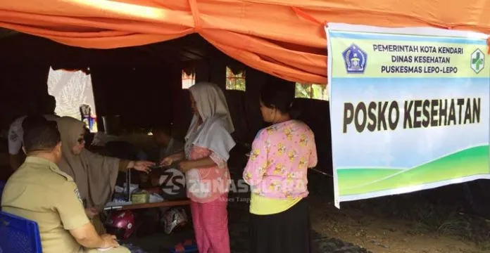 posko kesehatan wanggu kendari Puluhan Korban Banjir Wanggu Terserang Penyakit