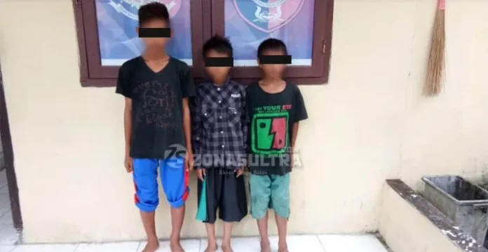 curanmor 1 Tiga Bocah Pencuri Motor Ditangkap Polres Kolut