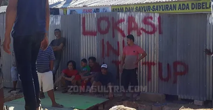 Mau Digusur, Pedagang Pagari Pasar Panjang dengan Seng