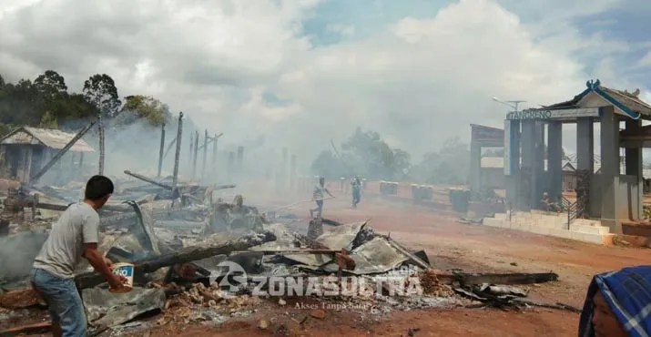 Empat Anjungan Wisata di Tangkeno Ludes Terbakar