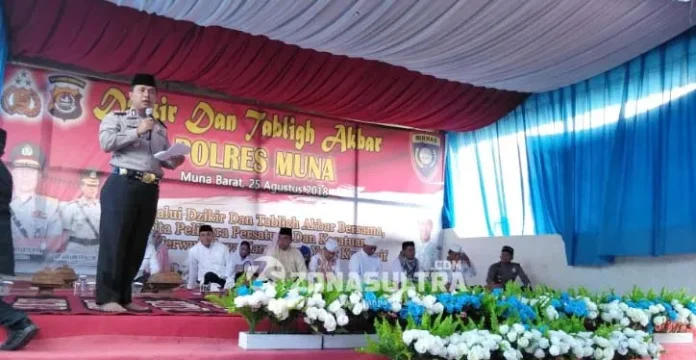 Kamtibmas Menurun, Polres Muna Gelar Dzikir dan Tabligh Akbar