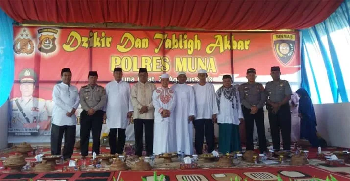 Kamtibmas Menurun, Polres Muna Gelar Dzikir dan Tabligh Akbar