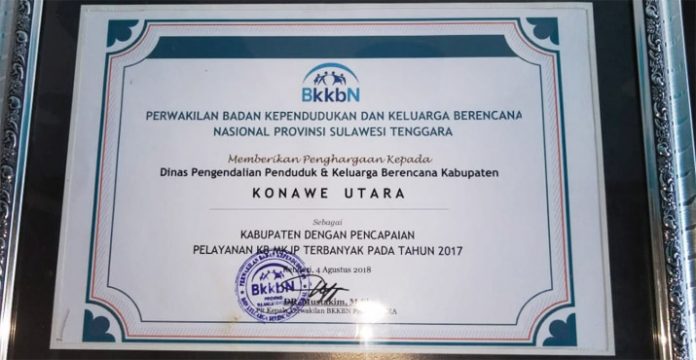 DPPKB Konut Sabet Peringkat Pertama PP KB MKJP 2018 Se-Sultra