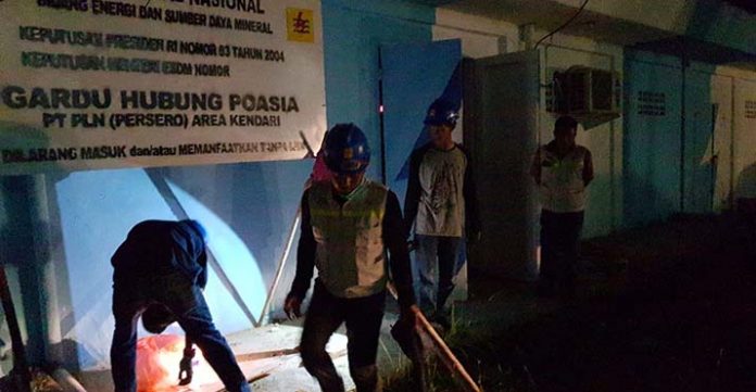 Gardu Hubung Poasia Terganggu, Listrik di Sejumlah Wilayah Kota Kendari Padam