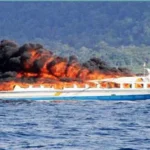 13 Korban Meninggal KM Fungka Permata V Sudah Dipulangkan ilustrasi kapal terbakar
