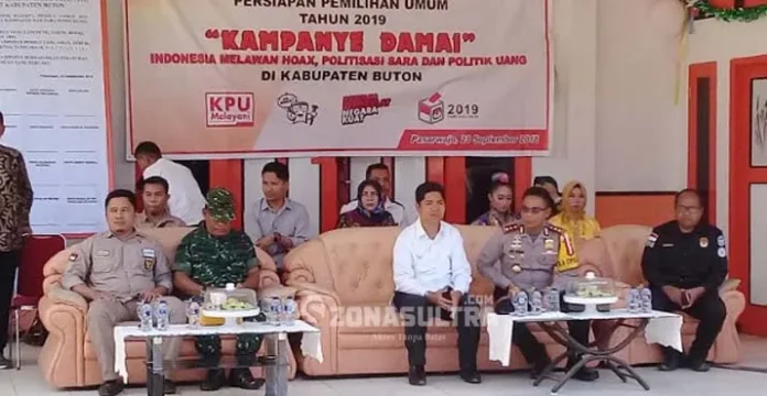Lawan Hoaks, Politisasi SARA dan Politik Uang, KPUD Buton Gelar Kampanye Damai