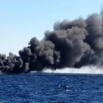 Kapal Muat Semen Terbakar di Perairan Busel, 1 Orang Tewas dan 4 Hilang Ilustrasi kapal terbakar