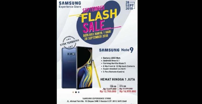 Beli Note 9 di Samsung Experience Store Kendari, Dapatkan Cashback Rp 1 juta