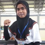 Laga Perdana Popwil NTB, Pesilat Putri Sultra Kalahkan Sulbar Indriani Nurfatima, pesilat putri asal Sulawesi Tenggara (Sultra)