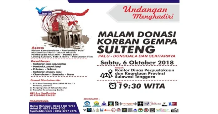 FTBM Berkolaborasi Menggelar Malam Donasi untuk Korban Bencana Sulteng