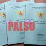 Pemalsuan Surat Tanah, Polda Sultra Tersangkakan Mantan Lurah Mokoau Ilustrasi_sertifikat_tanah_palsu