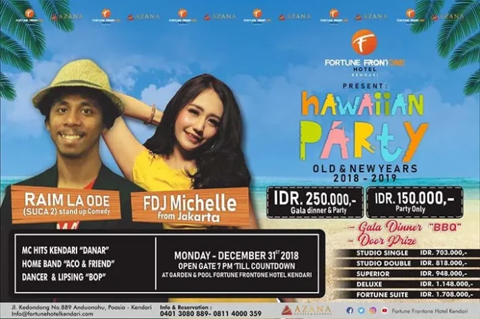 Rasakan Sensasi Hawai Party Tahun Baru Hanya di Fortune Frotone, Ini Detail Harganya