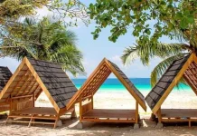 Deretan Gazebo Tingkatkan Pesona Pantai Nirwana Gazebo Pantai Nirwana (Foto : Istimewa)