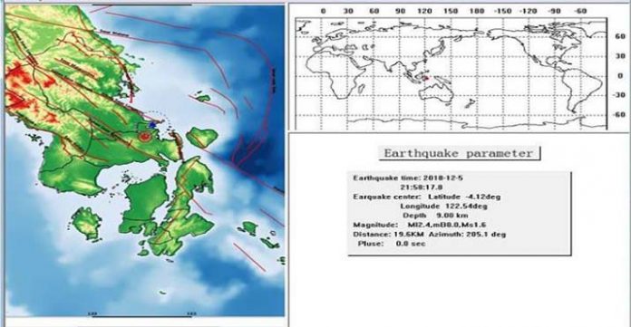 Sesar Kendari Kembali Beraktivitas, Gempa 2.4 SR Guncang Kendari