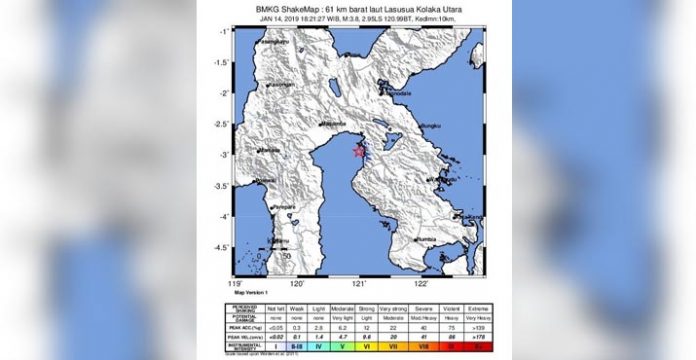 Gempa 3,8 SR Guncang Kolut, Tak Berpotensi Tsunami