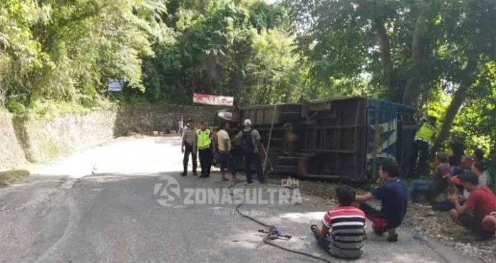 Bus Rute Kendari-Toraja Alami Kecelakaan di Kolut