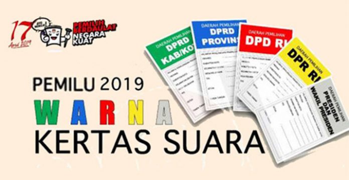 Ini Lima Jenis Warna Kertas Suara Pemilu 2019