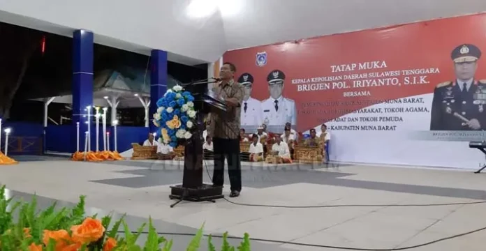 Kapolda Sultra Brigjen Pol Iriyanto saat memberikan sambutan