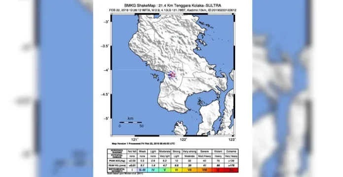 Gempa 2,9 SR Guncang Kolaka, Tak Berpotensi Tsunami