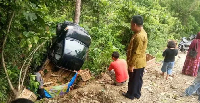 Mobil Muat Langsat 1,8 Ton Jatuh ke Jurang di Kolut