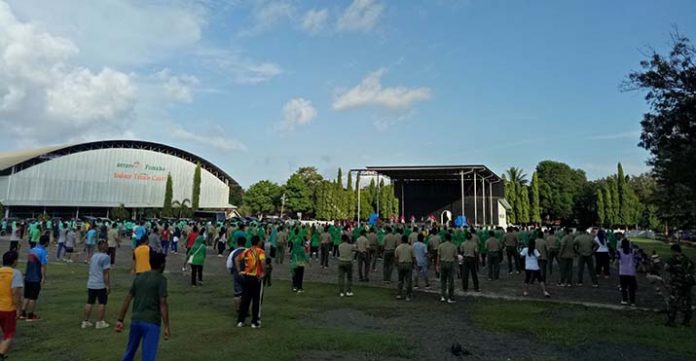 Sinergi ANTAM dan TNI-Polri, Gelar Senam Bersama di Pomalaa