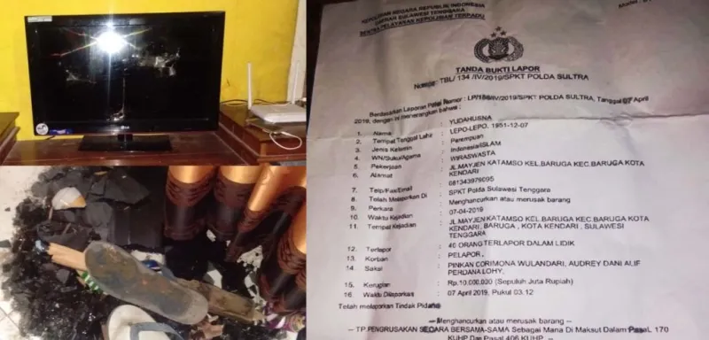 Puluhan Oknum Brimob Ubrak-abrik Rumah Seorang Nenek di Kendari