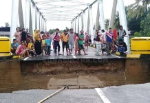 Sehari Dilanda Hujan, Jembatan Trans Sulawesi di Kolut Amblas Sehari Dilanda Hujan, Jembatan Trans Sulawesi di Konut Amblas
