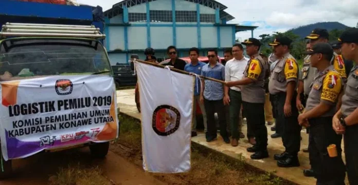 KPU Konut Mulai Distribusikan Logistik Pemilu ke PPK di 13 Kecamatan