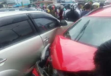 Tiga Mobil Tabrakan Beruntun di Simpang Empat SSDC Eks MTQ Tiga Mobil Tabrakan Beruntun di Simpang Empat SSDC Eks MTQ