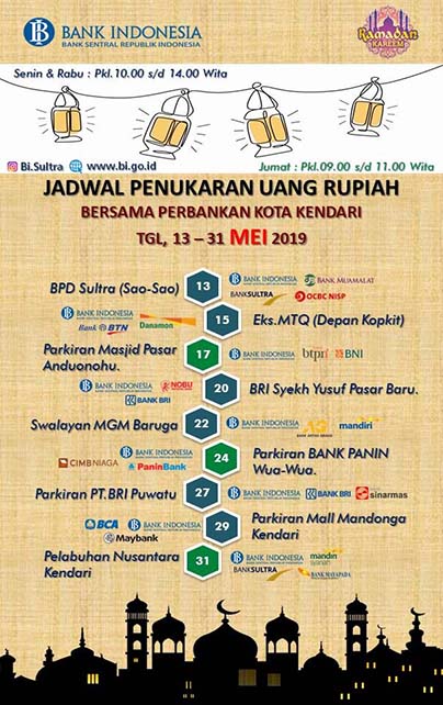 Cacat, Ini Jadwal dan Lokasi Penukaran Uang di Kota Kendari 