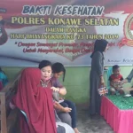 Peringati HUT Bhayangkara ke-73, Polres Konsel Gelar Baksos Bantu Korban Banjir Peringati HUT Bhayangkara ke-73, Polres Konsel Gelar Baksos Bantu Korban Banjir