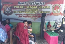 Peringati HUT Bhayangkara ke-73, Polres Konsel Gelar Baksos Bantu Korban Banjir Peringati HUT Bhayangkara ke-73, Polres Konsel Gelar Baksos Bantu Korban Banjir