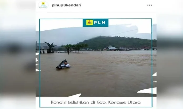 Akses Jalan Terputus,, PLN Kesulitan Perbaiki Dua Tiang Roboh di Konut