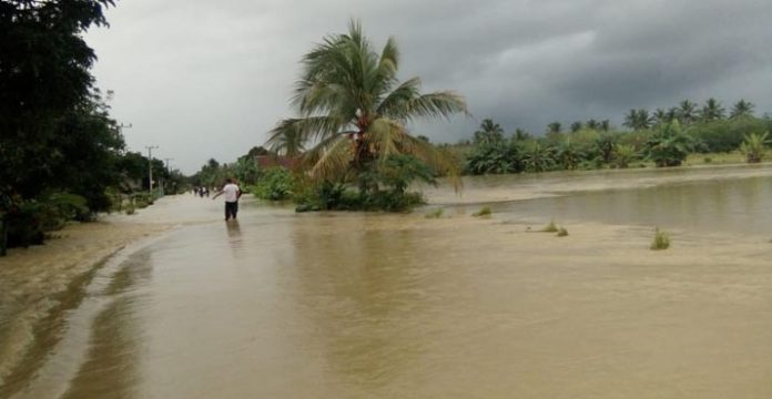 Dua Kilometer Jalan Poros Talinduka Koltim Dialiri Banjir