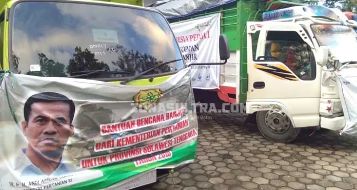 14 Truk Bantuan Logistik Kementan Tiba di Konawe