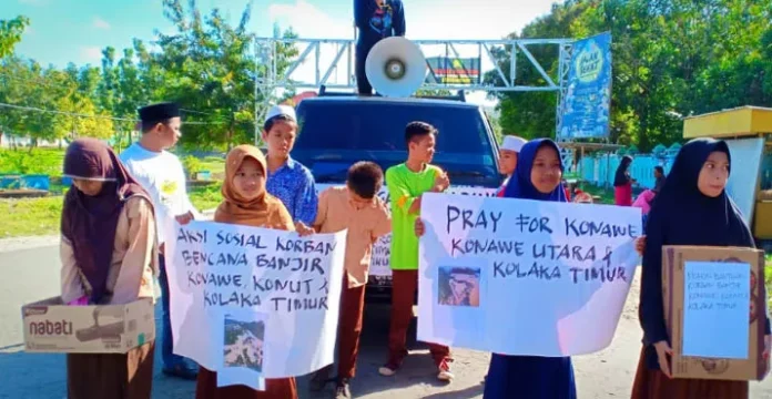WRC dan Ponpes Nurul Furqon Wakatobi Ngamen Hingga Galang Dana Korban Banjir