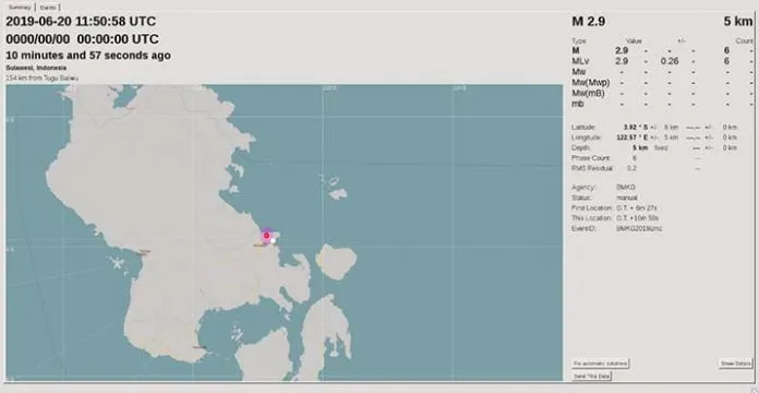 Gempa Berkekuatan 2,9 SR Guncang Kendari