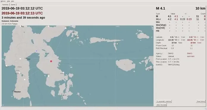 Gempa 4,1 SR Guncang Ibukota Konut, Tidak Berpotensi Tsunami