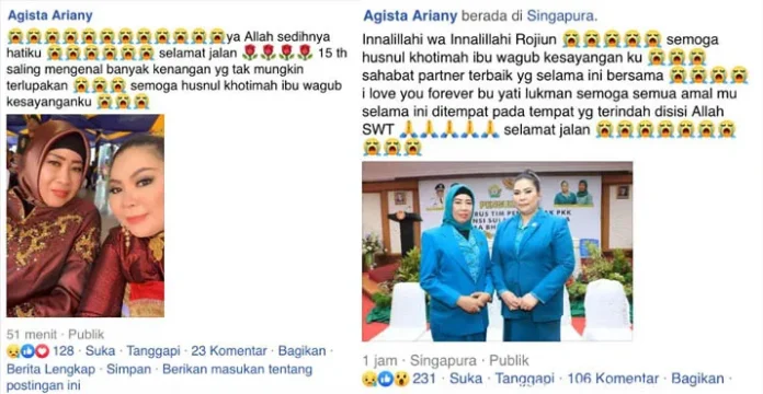 Istri Wagub Sultra Yati Lukman Tutup Usia