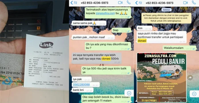 penipuan_donasi Modus Penipuan Salah Transfer Jumlah Uang ke Rekening Donasi