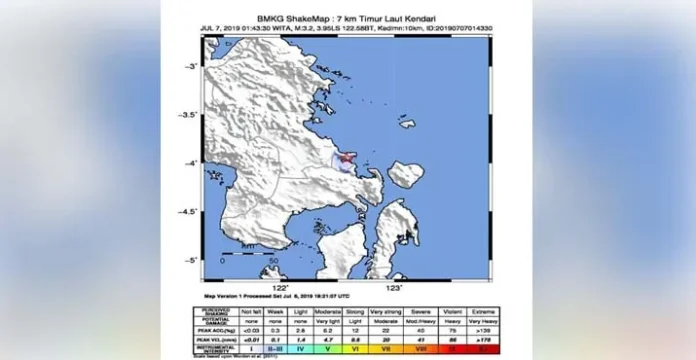 gempanumi7jul Kendari Diguncang Gempabumi 3.2 SR