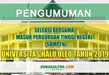 Peserta SBMPTN 2019 yang Diterima di UHO SBMPTN 2019 UHO