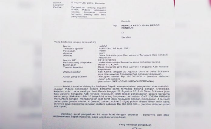 Warga Wawonii Polisikan Direktur PT GKP