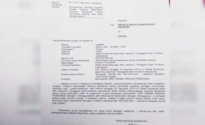 Warga Wawonii Polisikan Direktur PT GKP