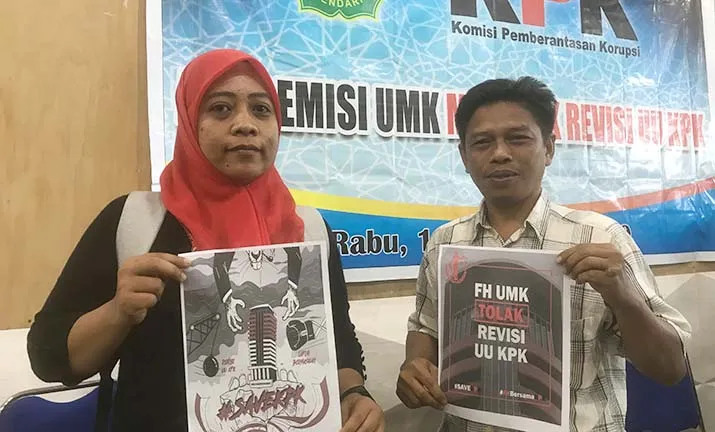 Organisasi masyarakat sipil terdiri dari PuspaHAM dan Alpen Sultra menyerukan penolakan terhadap RUU KPK yang diusulkan oleh DPR.