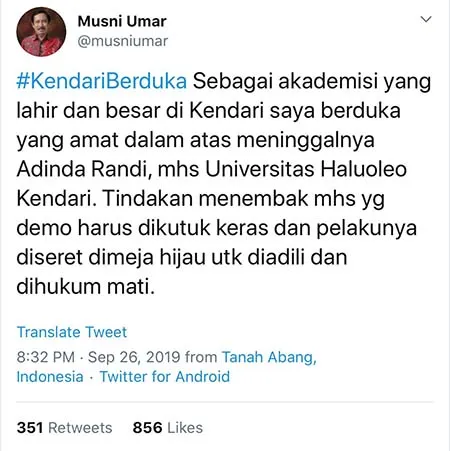 Tagar #Kendariberduka Jadi Trending Topik di Twitter
