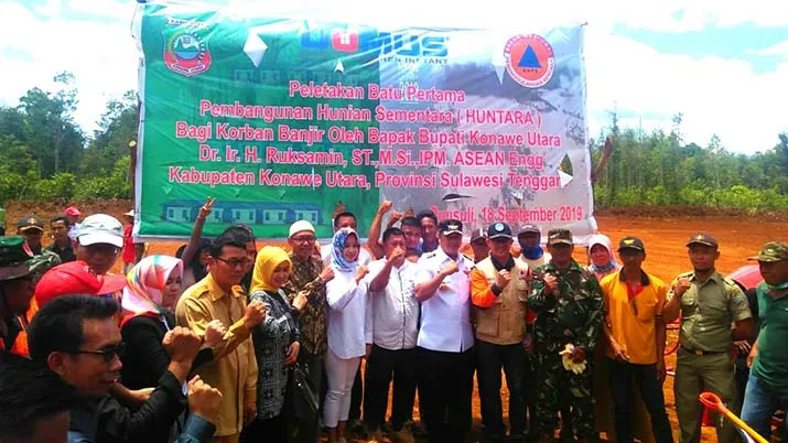 Hunian Sementara Korban Banjir di Konut Mulai Didirikan 