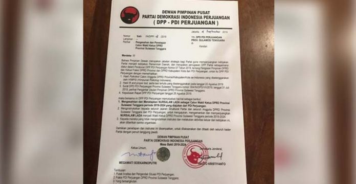 Megawati Kembali Tunjuk Nursalam Lada Jadi Wakil Ketua DPRD Sultra