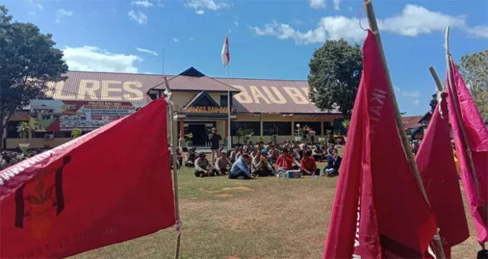 Kena Pukul Saat Aksi, Mahasiswa Datangi Polres Baubau