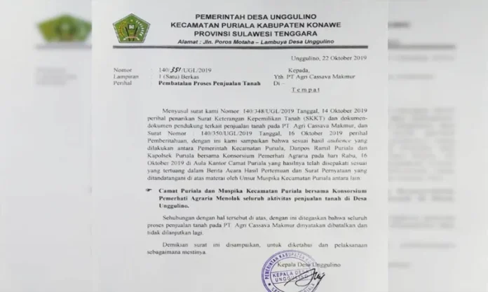 Berpotensi Konflik, Kades Unggulino Batalkan Proses Jual Beli Tanah